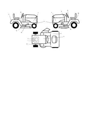 Decals Diagram and Parts List for 917253210  Craftsman Lawn Tractor