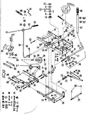 Main Frame Diagram and Parts List for 84226026  Craftsman Snow Blower