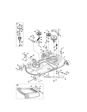Deck Diagram and Parts List for 247288800  Craftsman Lawn Tractor