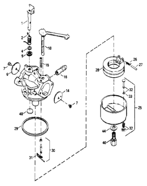 Replacement Parts Diagram and Parts List for 200731001  Craftsman Engine