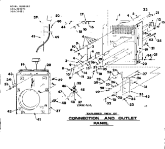 Connection And Outlet Panel Diagram and Parts List for 580320071  Craftsman Engine