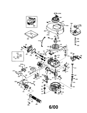 Engine Diagram and Parts List for 143994016  Craftsman Engine
