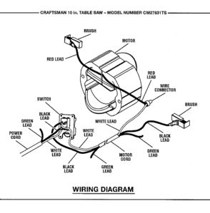 Wiring Diagram and Parts List for 315CM27831TS  Craftsman Table Saw