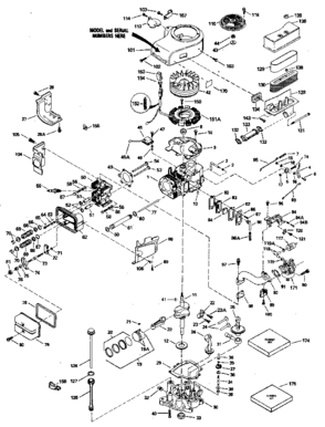 Replacement Parts Diagram and Parts List for 143406052  Craftsman Engine