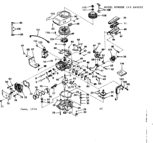 Replacement Parts Diagram and Parts List for 143246032  Craftsman Engine