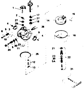 Part Location Diagram of 632230 Tecumseh Carburetor