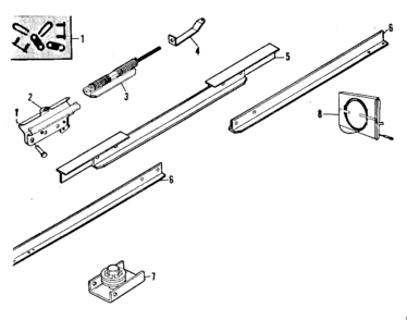 Rail Assembly Diagram and Parts List for 139533006  Craftsman Garage Door Opener