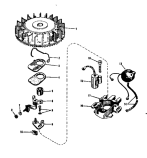 Magneto (phelon F-3220-h) Diagram and Parts List for 143501170  Craftsman Engine