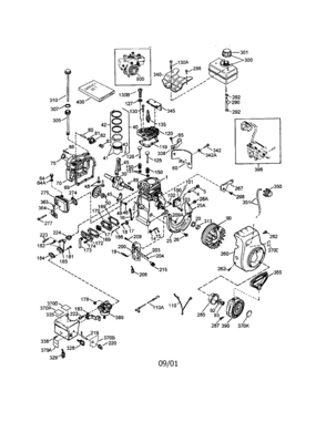 5hp 4-cycle Engine Diagram and Parts List for 143015003  Craftsman Engine