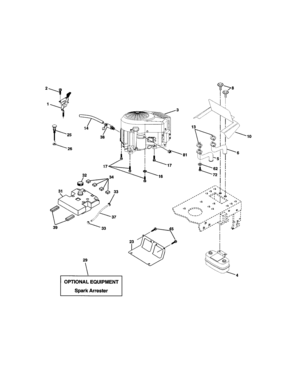 Engine Diagram and Parts List for 917272462  Craftsman Lawn Tractor