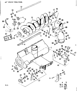 Auger Assembly Diagram and Parts List for 842260051  Craftsman Snow Blower