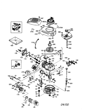 Craftsman 4-cycle Engine Diagram and Parts List for 143006714  Craftsman Engine