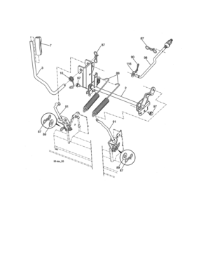 Lift Assembly Diagram and Parts List for 917273941  Craftsman Lawn Tractor