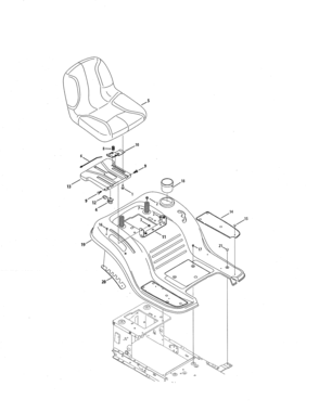 Seat/fender Diagram and Parts List for 247288862  Craftsman Lawn Tractor
