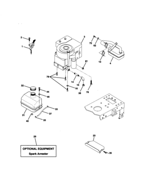 Engine Diagram and Parts List for 917270633  Craftsman Lawn Tractor