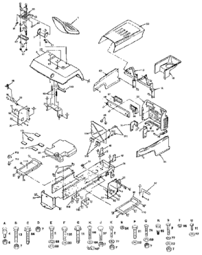 Chassis And Enclosures Diagram and Parts List for 917258491  Craftsman Lawn Tractor
