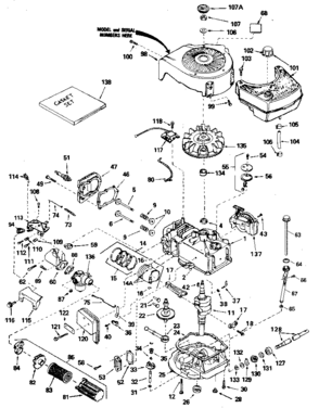 Replacement Parts Diagram and Parts List for 143384482  Craftsman Engine