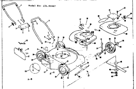 Replacement Parts Diagram and Parts List for 13191467  Craftsman Lawn Mower