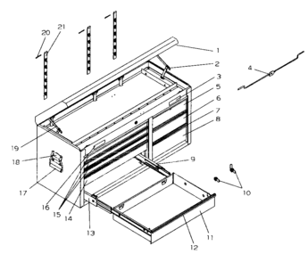 Tool Chest Diagram and Parts List for 706619701  Craftsman Tool Stand & Cart