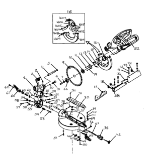 Miter Saw Diagram and Parts List for 12632561  Craftsman Miter Saw