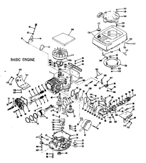 Basic Engine Diagram and Parts List for 143105061  Craftsman Engine