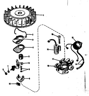 Magneto (phelon F.3220.m3) Diagram and Parts List for 143102220  Craftsman Engine
