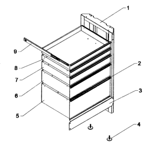 Cabinet Assy Diagram and Parts List for 706101390  Craftsman Tool Stand & Cart