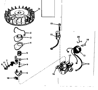 Magneto No. 610755 Diagram and Parts List for 143197012  Craftsman Engine