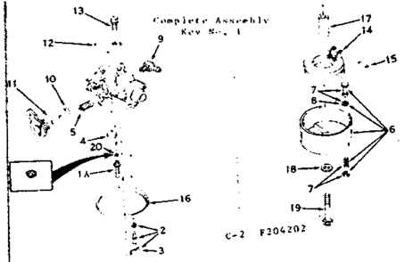 Carburetor Diagram and Parts List for 143204202  Craftsman Engine