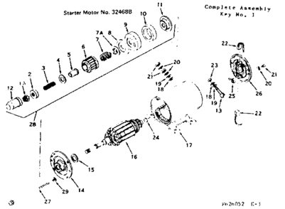 Starter Motor Diagram and Parts List for 143626052  Craftsman Engine