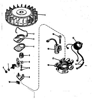 Magneto. (phelon F-3220-g) Diagram and Parts List for 14319400  Craftsman Engine