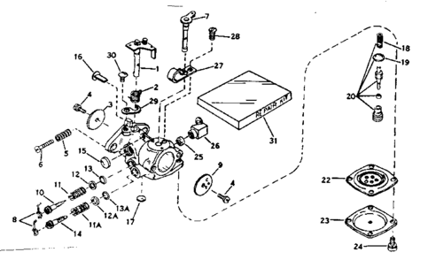 Pump Assembly Diagram and Parts List for 91762810  Craftsman Chainsaw