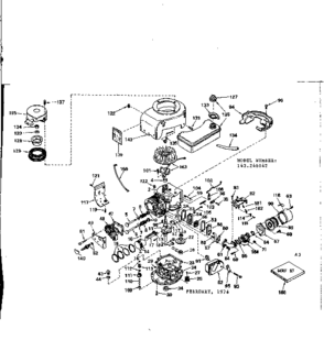 Replacement Parts Diagram and Parts List for 143246042  Craftsman Engine