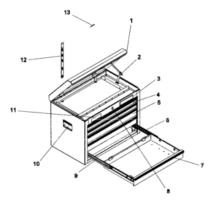 Tool Chest Diagram and Parts List for 706619101  Craftsman Tool Stand & Cart
