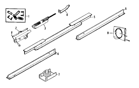 Rail Assembly Parts Diagram and Parts List for 13953609  Craftsman Garage Door Opener