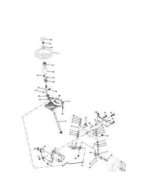 Steering Assembly Diagram and Parts List for 917271653  Craftsman Lawn Tractor