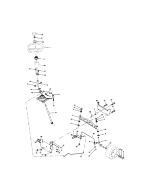 Steering Assembly Diagram and Parts List for 917273395  Craftsman Lawn Tractor