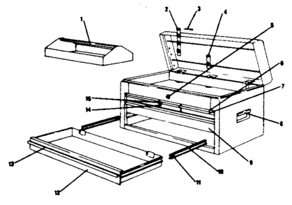 Unit Parts Diagram and Parts List for 706652540  Craftsman Tool Stand & Cart