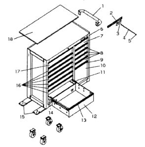 Tool Cart Diagram and Parts List for 706184630  Craftsman Tool Stand & Cart