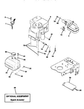 Engine Diagram and Parts List for 917258500  Craftsman Lawn Tractor