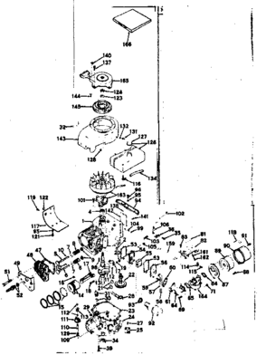 Basic Engine Diagram and Parts List for 143147032  Craftsman Engine