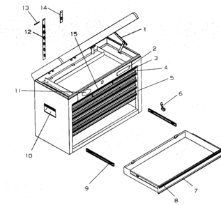 Chest Diagram and Parts List for 706599212  Craftsman Tool Stand & Cart