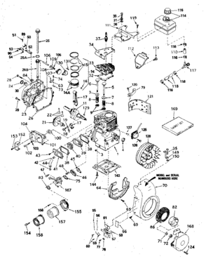 Replacement Parts Diagram and Parts List for 143796182  Craftsman Engine