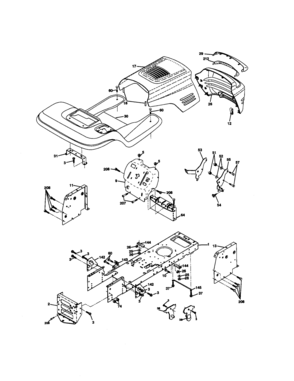 Chassis And Enclosures Diagram and Parts List for 917270681  Craftsman Lawn Tractor