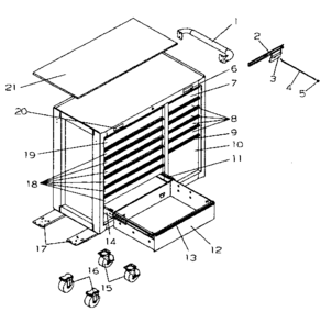 Tool Cart Diagram and Parts List for 706597243  Craftsman Tool Stand & Cart