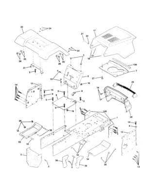 Chassis And Enclosures Diagram and Parts List for 917252750  Craftsman Lawn Tractor