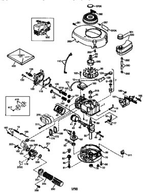 Replacement Parts Diagram and Parts List for 143984022  Craftsman Engine