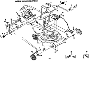 Handle Assembly Diagram and Parts List for 131973130  Craftsman Lawn Mower