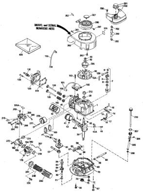 Replacement Parts Diagram and Parts List for 143404422  Craftsman Engine