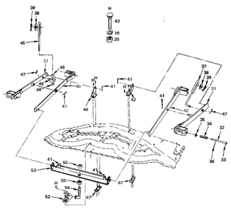 Suspension Assembly Diagram and Parts List for 917253662  Craftsman Lawn Mower